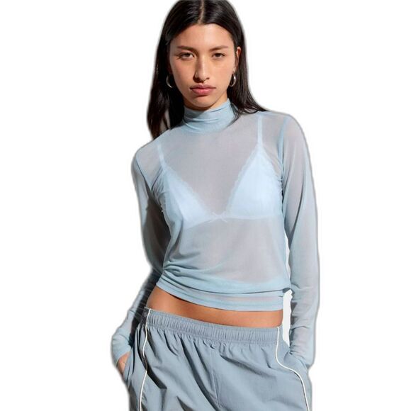 NWT BOBBLEHAUS x Urban Outfitters Mesh Long Sleeve Top | Unisex M | Powder Blue - Picture 3 of 7